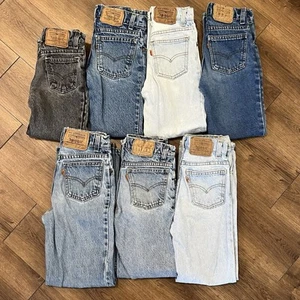 80’s Levi’s Orange Tab Denim Jeans Kids Sizes Lot Of 7 Wholesale Reseller Bundle - Picture 1 of 12
