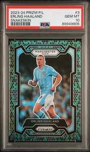 2023 Panini EPL Prizm Erling Haaland Snakeskin Pop 5 Case Hit PSA 10 - Picture 1 of 2