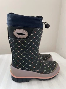 Botas de nieve para lluvia forradas de piel sintética Western Chief Hearts para niñas talla 11/12 - Imagen 1 de 8