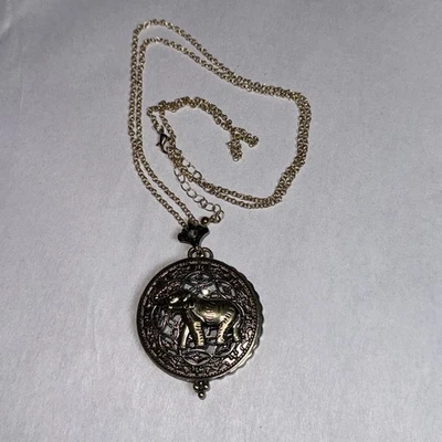 Lupa Colgante Elefante Animal de la Suerte Metal Cadena Collar Declaración Foto 1 de 4