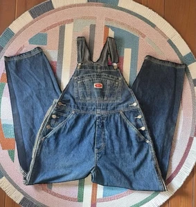 Mono vaquero vintage Y2K Revolt baberos de carpintero azul denim rayas de carreras talla LG - Imagen 1 de 15