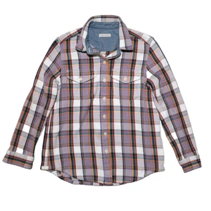 Camisa Manta Outerknown Franela Cuadros Mujeres XS/S Abotonada Algodón Occidental - Imagen 1 de 8