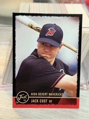 RARO! Just Minors Jack Cust Black Border #74 High Desert Mavericks 1999 #d 21/50 Foto 1 de 2