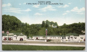 Vintage Goodlettsville Tennessee Floyd's Motel Cafe US 31W Leuchtreklame Postkarte - Bild 1 von 2