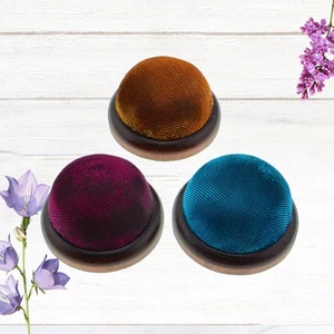  3PCS Wooden Base Pin Cushion Fashion Glitter Needle Cushion DIY Handcraft - Foto 1 di 12