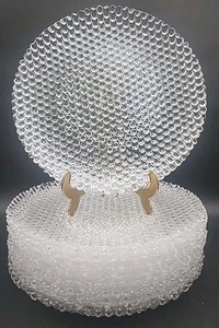 10- AKCAM Glass HOBNAIL Dinner Plates TURKEY "BEAUTIFUL" 10 3/4" - Picture 1 of 10