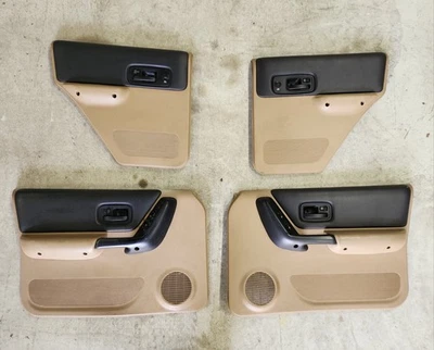 97-01 Jeep Cherokee XJ 4 Door Sport Power Door Panels Set Of 4 OEM Tan Panel - Image 1 of 4