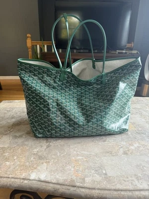 Goyard Saint Louis GM leather Tote bag Green Pristine Authentic - Image 1 of 4