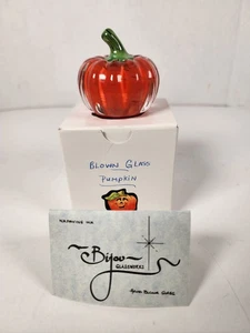 Bijou Glassworks PNW 1991 Pumpkin Paperweight - Handmade Northwest Art Halloween - Picture 1 of 19