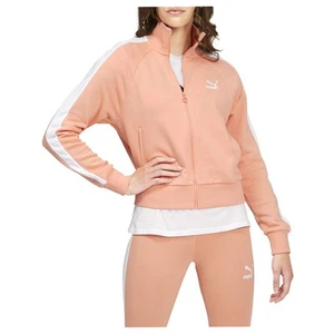 PUMA Iconic T7 Full Zip Track Jacket Womens Orange Casual Athletic Outerwear 531 - Picture 1 of 4