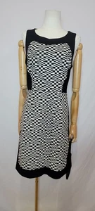 Trina Turk black & white checkerboard sheath dress size 8 - Picture 1 of 7