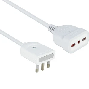 46024 Mini Prolunga domestica Salvaspazio con Spina Piatta 16A Presa Bivalente - Foto 1 di 24