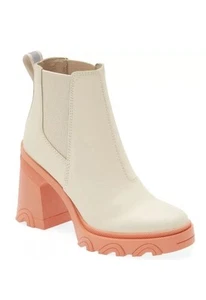 Sorel Womens Block Heel Chelsea Boot Brex Waterproof Natural Sea Salt Sz 7  NEW - Picture 1 of 7