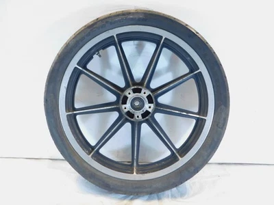 Harley Davidson Sportster 883 & 1200 19" Cast Front Wheel Rim w/ Tire - Bent - Image 1 of 4