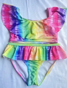 Bmagical by Btween Girl's Rainbow Tie Dye Swimsuit Size 8 | 2 Piece Set - Picture 1 of 2