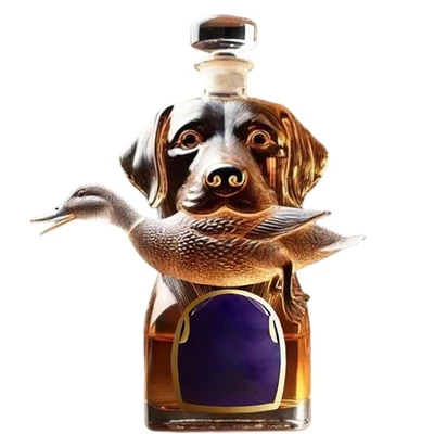 Whiskey Bottle Hound Glass Decanter Whiskey Bottle Airtight Alcohol  - Image 1 of 4