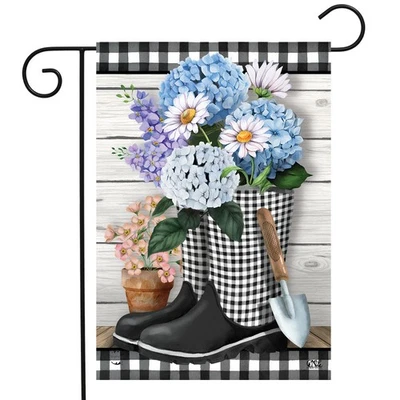 Botas de jardín Briarwood Lane a cuadros bandera de jardín de primavera Foto 1 de 4