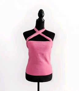 NWT Dana Buchman Women's Pirouette Multi Ways Pink Knit Tube Top Silk Ribbon XL - Picture 1 of 7