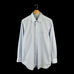 Vintage Mens Salvatore Ferragamo Shirt Long Sleeve Blue Size 16-1/2 - Picture 1 of 14