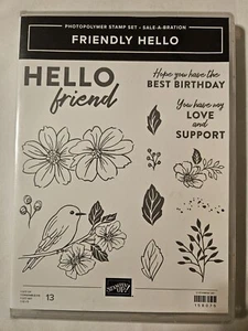 Stampin Up FRIENDLY HELLO Bird Flowers Love and Support Retired NEW - Picture 1 of 1