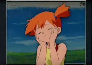 Pokemon Indigo League Ep 18: Misty cel B4 with hand painted background FRAMED - Picture 1 of 10