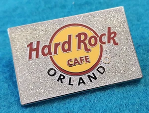 ORLANDO FLORIDA SILVER GLITTER RECTANGULAR PLAQUE Hard Rock Cafe PIN LE - Picture 1 of 1