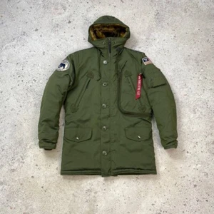 Vintage Alpha Industries N3B Extreme Cold Weather Parka Khaki Size S - Picture 1 of 15