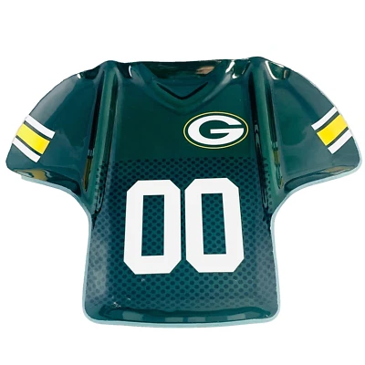 Bandeja de bocadillos Green Bay Packers plato de vidrio dividido camiseta de la NFL 15x12x1 fútbol americano Foto 1 de 4