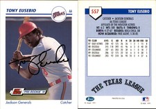 Tony Eusebio Signed 1991 Line Drive AA #557 Card Jackson Generals Auto AU