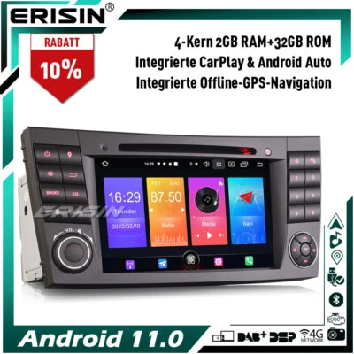 CarPlay DAB+Android 11 Autoradio GPS Navi Wifi Mercedes E/CLS/G Klasse W211 W219 - Bild 1 von 4