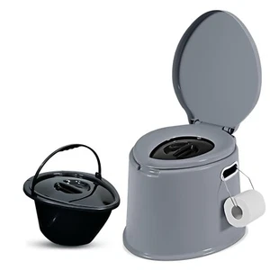 6L PORTABLE CAMPING TOILET COMPACT POTTY LOO CARAVAN PICNIC FISHING FESTIVALS - Picture 1 of 4