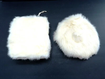 Sombrero de piel de conejo blanco vintage de 1930 para niños con manguito a juego niñas pequeñas n1 Foto 1 de 4