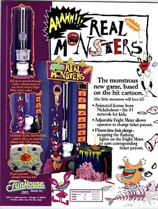 REAL MONSTERS Arcade Game Flyer 1992 Original Vintage Retro 8.5" x 11" Promo - Picture 1 of 2