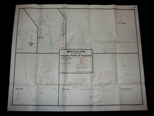 WW1 Chart - PRINCIPLE PHASES OF ACTION OF HELIGOLAND 28th Aug. 1914, OS 1919 - Picture 1 of 8