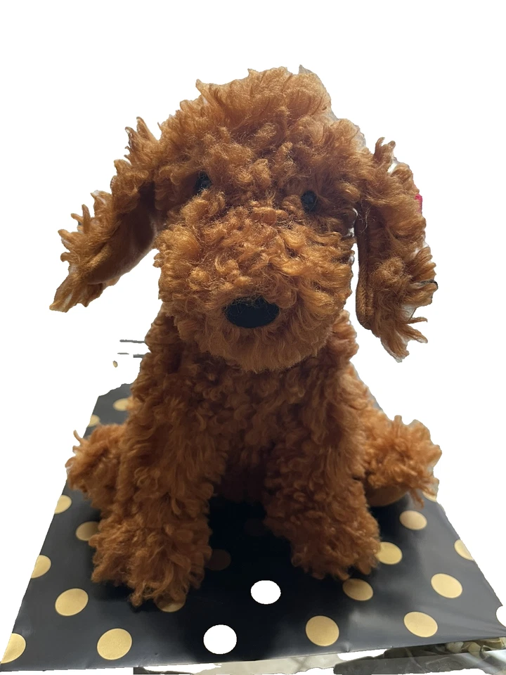 Jellycat COOPER DOODLE DOG  Fluffy Plush Toy Rare Brown Curly Puppy Pet Tag - Image 1 of 4