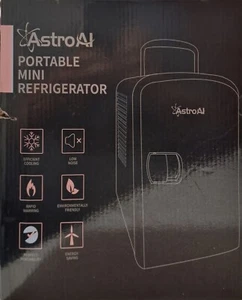 Astroai Mini Fridge 4 Litre, 6 Can Portable AC+DC Power Cooler & Warmer, for Bed - Picture 1 of 9