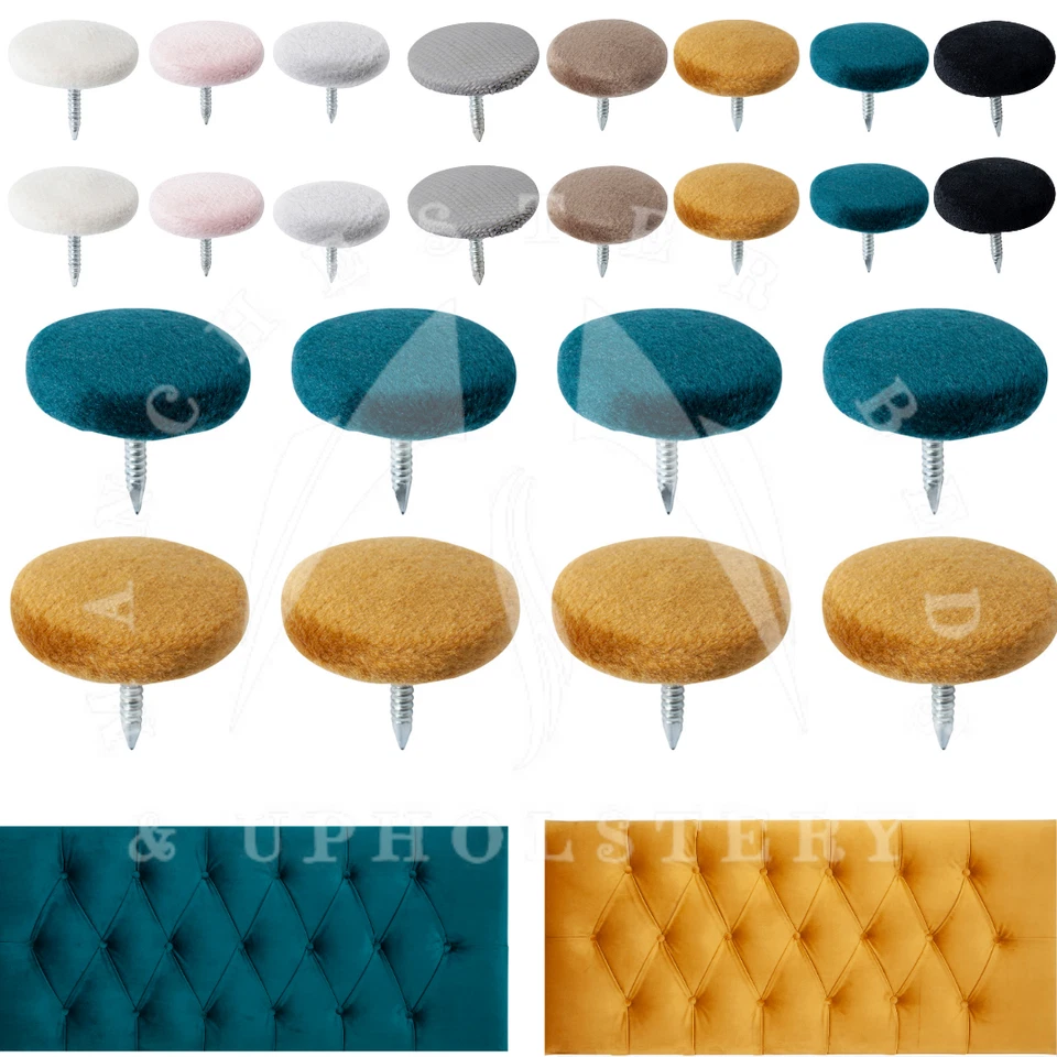 Fabric Covered Upholstery Buttons 30L/18m Plush Velvet Bed Sofa Headboard Button - Image 1 of 1