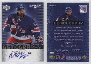 2007-08 Upper Deck Black Diamond Gemography Nigel Dawes #G-ND Auto