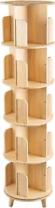 Rotating Bookshelf 360 Display 5 Tier Floor Standing Bookcase Storage Rack w Leg - Picture 1 of 13