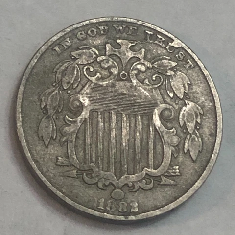 1882 SHIELD NICKEL, VF. #q1 Cover