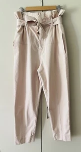 Designer Bassike Size 1 Small baby Pink High Waisted Chic Women's Pants - Picture 1 of 6