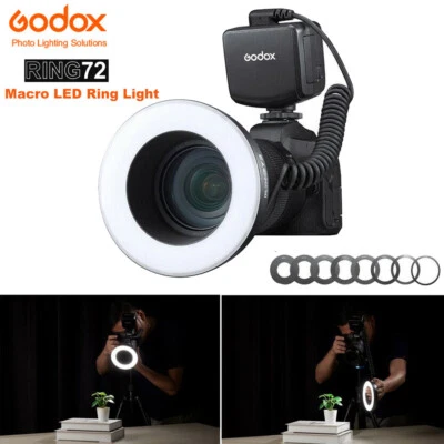 US Godox Ring72 8W 5600K Macro LED Ring Fill Light For Canon Nikon Sony Camera - Image 1 of 4