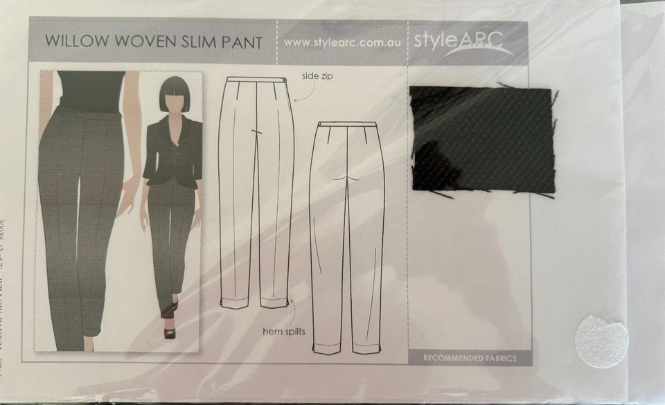 STYLE ARC Willow Women's Sewing Pattern Woven Slim Pants Size US 20 AU 24 Uncut - Image 1 of 2