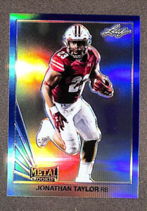 2020 Leaf Metal Draft #LR-13 Johnathan Taylor RC Blue Refractor SP #/25 