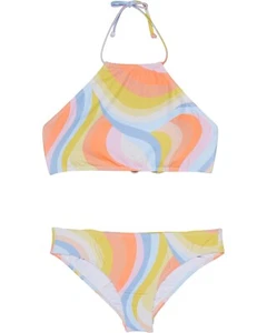 Billabong Girl's Groovy Road High Neck 2 Piece Bikini Set size 10 multicolor - Picture 1 of 4