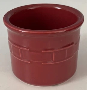 Longaberger Pottery Woven Traditions Paprika Red 1 Pint Salt Crock - No Lid EUC - Picture 1 of 5