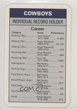 1987 Ace Fact Pack Dallas Cowboys Individual Record Holder Career