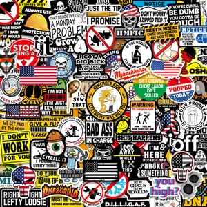 🔥 150pcs Funny Hard Hat Stickers For Tool Box Helmet Vinyl Decals for Men - Picture 1 of 6