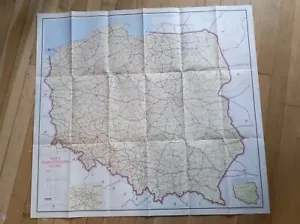 Poland Color Folding Map 1956 Polish Language Large Size 33 x 31 - Picture 1 of 13