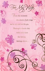 Elegant VALENTINE'S DAY Card FOR WIFE Pink Floraby American Greetings+Envelope - Picture 1 of 5